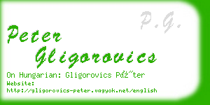 peter gligorovics business card